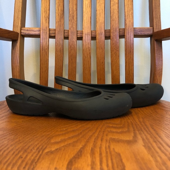 Crocs Malindi Black Flats/Sandals, Size 11 - Picture 4 of 7